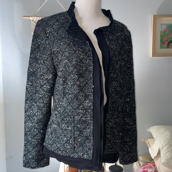 St. John Santana Knit Metallic open front cardigan - Picture 2 of 8